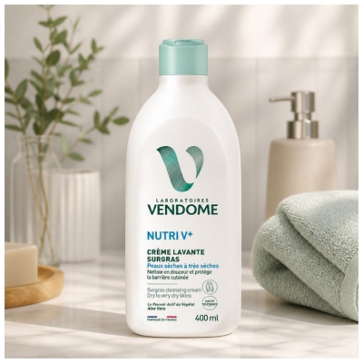 Laboratoires Vendôme Nutri V+ Crème Lavante Surgras Peaux Sèches à Très Sèches 400 ml