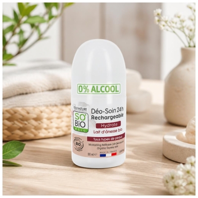 Léa Nature SO BIO étic Déo-Soin 24H Lait d'Ânesse Roll-On Biologique 50 ML