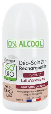 Léa Nature SO BIO étic Déo-Soin 24H Lait d'Ânesse Roll-On Biologique 50 ML