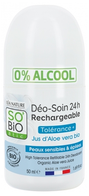 Léa Nature SO BIO étic Déo-Soin 24H Rechargeable Jus d'Aloe Vera Roll-On Biologique 50 ML