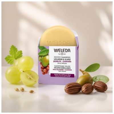 Weleda Shampoing Solide Volume & Brillance Huile de Jojoba + Guarana 50 g