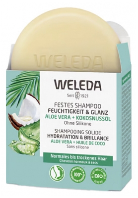 Weleda Shampooing Solide Hydratation & Brillance Aloe Vera + Huile de Coco 50 g