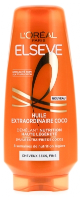 L'Oréal Paris Elseve Huile Extraordinaire Nutrition Haute Légèreté à l'Huile Extra-Fine de Coco 200 ml
