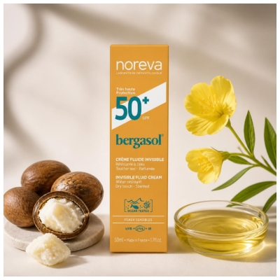 Noreva Bergasol Crème Fluide Invisible Spf50+ 50 ml