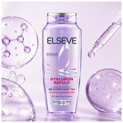 L'Oréal Paris Elseve Hyaluron Repulp Shampoing Ré-Hydratant 72H Cheveux Déshydratés Fatigués 250 ml