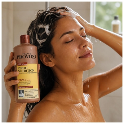 Franck Provost Expert Nutrition Shampooing Cheveux Secs et Rêches Karité et Huile de Coco 500 ml