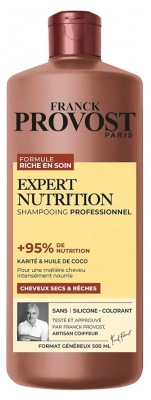 Franck Provost Expert Nutrition Shampooing Cheveux Secs et Rêches Karité et Huile de Coco 500 ml