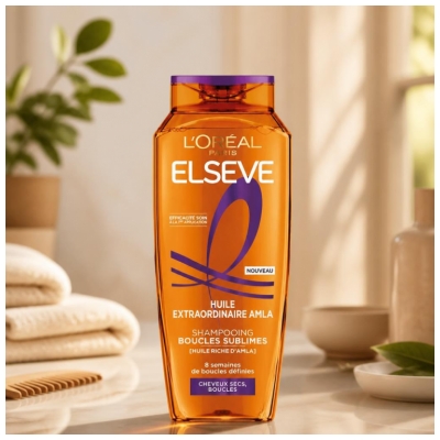 L'Oréal Paris Elseve Huile Extraordinaire Amla Shampoing Boucles Sublimes Cheveux Secs Bouclés 250 ml