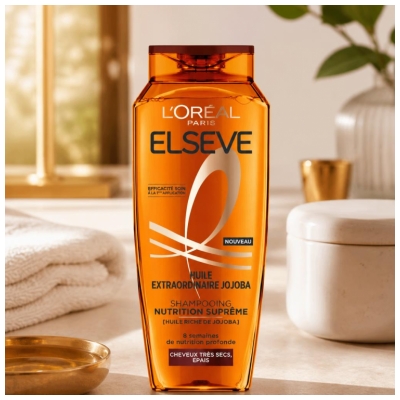 L'Oréal Paris Elseve Huile Extraordinaire Jojoba Shampoing Nutrition Suprême Cheveux Très Sec 250 ml