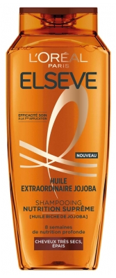 L'Oréal Paris Elseve Huile Extraordinaire Jojoba Shampoing Nutrition Suprême Cheveux Très Sec 250 ml