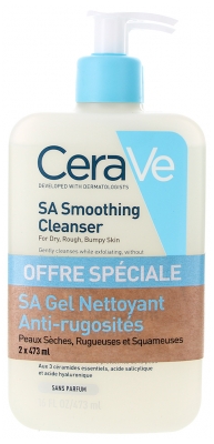 CeraVe SA Gel Nettoyant Anti-Rugosités Lot 2 x 473 ML