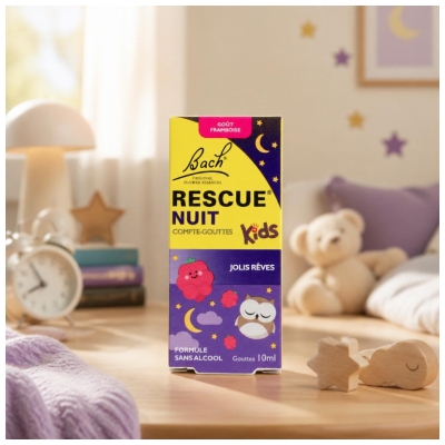 Rescue Nuit Bach Kids Compte-Gouttes à la Framboise 10 ML