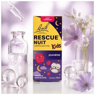 Rescue Nuit Bach Kids Compte-Gouttes à la Framboise 10 ML