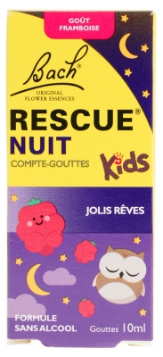 Rescue Nuit Bach Kids Compte-Gouttes à la Framboise 10 ML