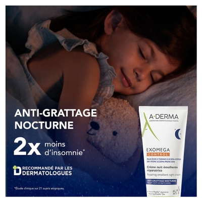 A-DERMA Exomega Control Crème Nuit Émolliente Réparatrice Dès la Naissance 200 ml