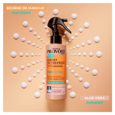 Franck Provost Expert Nutri-Frizz Soin Spray Raviveur Des Boucles Sans Rinçage Cheveux Très Secs ou Frisés 190 ml