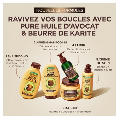 Garnier Ultra Doux Elixir Raviveur de Boucles Cheveux Secs Bouclés à Crépus 120 ml