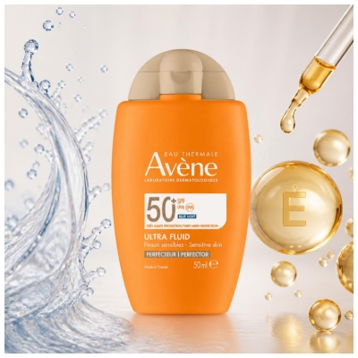 Avène Solaire Ultra Fluid Perfecteur Visage Peaux Sensibles SPF50+ 50 ml