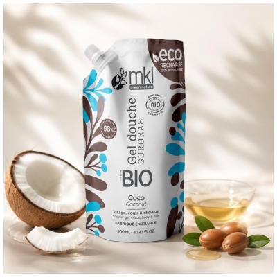 MKL Green Nature Gel Douche Surgras Coco Bio Eco-Recharge 900 ml