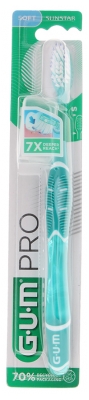GUM Brosse à Dents Pro Souple 525 - Couleur : Bleu Turquoise