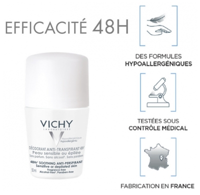 Vichy Déodorant Duo Billes Peaux Sensibles 2 x 50 ml