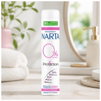 Narta Protection 5 Déodorant Hypoallergénique 48H en Spray 200 ML
