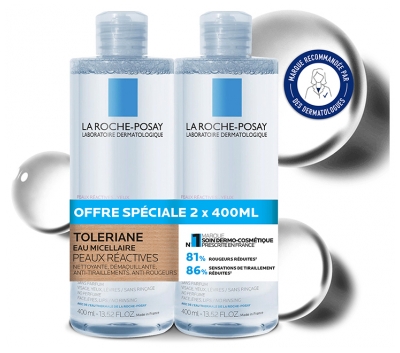 La Roche-Posay Tolériane Eau Micellaire Nettoyante lot de 2 x 400 ml