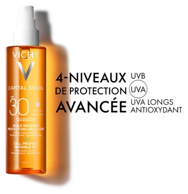 Vichy Capital Soleil Huile Invisible et Protection Cellulaire SPF 30 200 ML