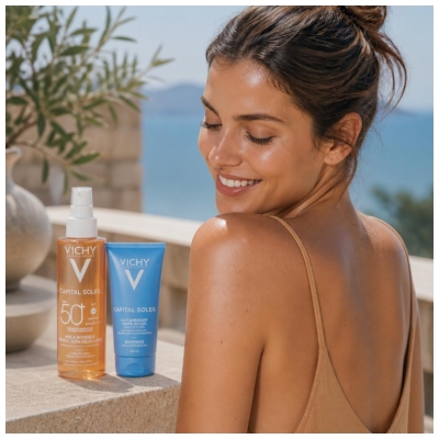 Vichy Capital Soleil Huile Invisible Protection Cellulaire SPF50+ 200 ML + Lait Apaisant Après-Soleil 100 ML OFFERT