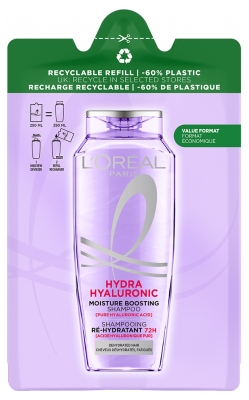 L'Oréal Paris Elseve Hyaluron Repulp Shampoing Ré-Hydratant 72H Cheveux Déshydratés Fatigués Eoc-Recharge 250 ml