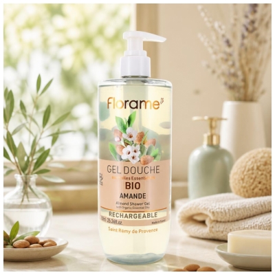 Florame Gel Douche Amande Rechargeable Biologique 750 ML