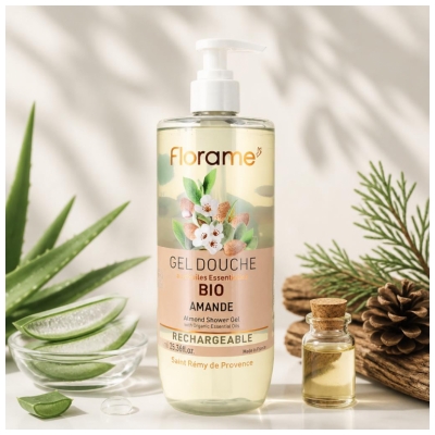 Florame Gel Douche Amande Rechargeable Biologique 750 ML