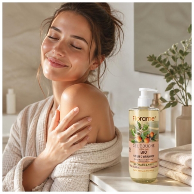 Florame Gel Douche Fleur d'Oranger Rechargeable Biologique 750 ML