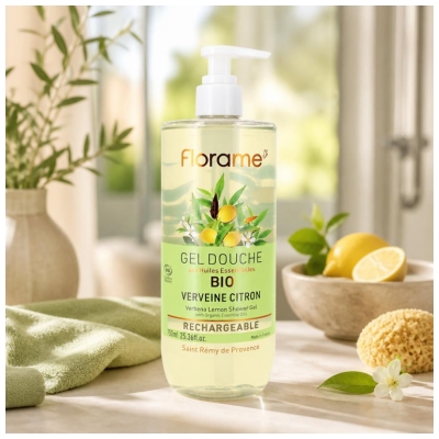 Florame Gel Douche Verveine Citron Rechargeable Biologique 750 ML