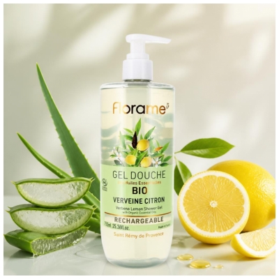 Florame Gel Douche Verveine Citron Rechargeable Biologique 750 ML