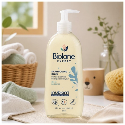 Biolane Expert Shampoing Doux Nettoie et Démêle au Lin 350 ml