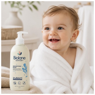 Biolane Expert Shampoing Doux Nettoie et Démêle au Lin 350 ml