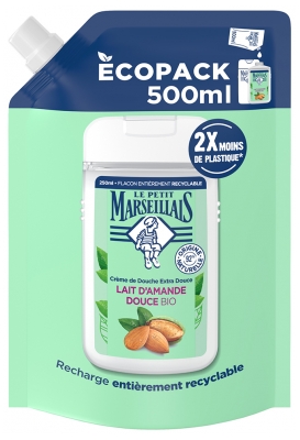 Le Petit Marseillais Crème de Douche Extra Douce Lait Amande Bio Éco Recharge 500 ML