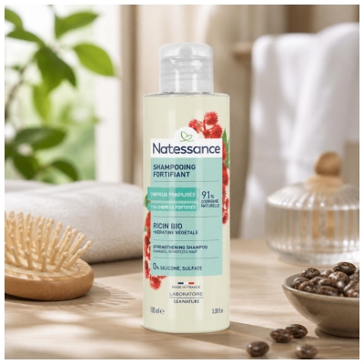 Natessance Shampoing Fortifiant Ricin & Kératine Végétale 100 ml