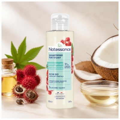 Natessance Shampoing Fortifiant Ricin & Kératine Végétale 100 ml