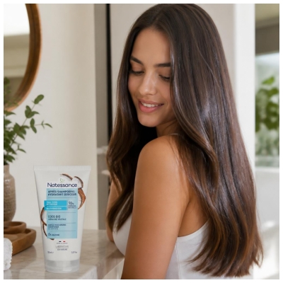 Natessance Après-Shampooing Extra-Doux - Brillance - Coco & Kératine Végétale - Usage Fréquent