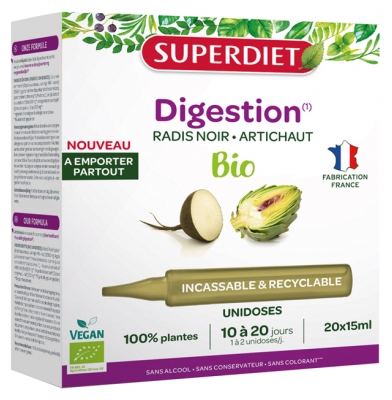 Superdiet Radis Noir Artichaut Bio - 20 Unidoses de 15 ml