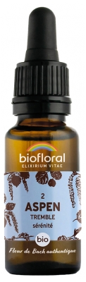 Biofloral 02 Aspen Tremble Compte Gouttes Bio Demeter 20 ml Fleur de Bach