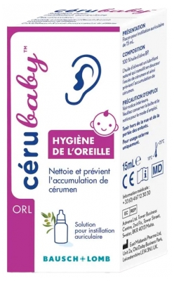 Bausch + Lomb CéruBaby Solution Pour l'Hygiène de l'Oreille 15 ml