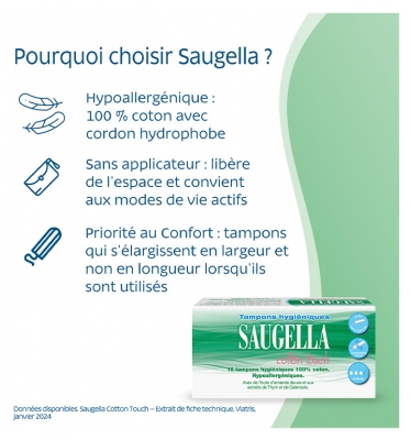 Saugella Cotton Touch Tampons Normal X16