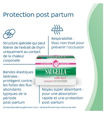 Saugella Cotton Touch Serviettes Maternité X10