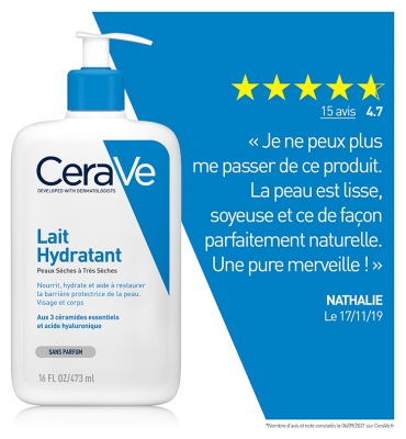 CeraVe Lait Hydratant Sans Parfum 473 ml