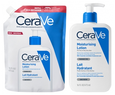 CeraVe Lait Hydratant Éco-Recharge Sans Parfum 473 ml