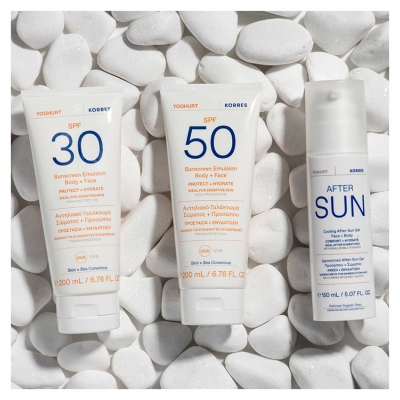Korres Yoghurt Émulsion Solaire Corps et Visage SPF50 Peaux Sensibles 200 ml