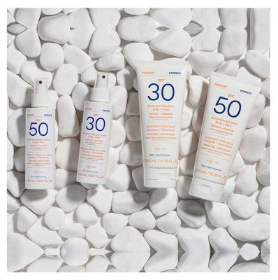 Korres Yoghurt Émulsion Solaire Corps et Visage SPF50 Peaux Sensibles 200 ml